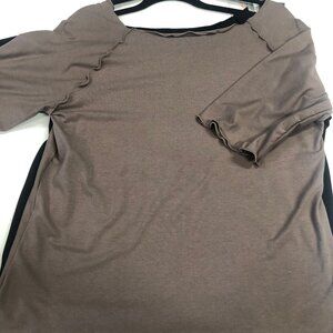 Sandy Brown Wavy Bamboo Shirts with a 3/4 Sleeve